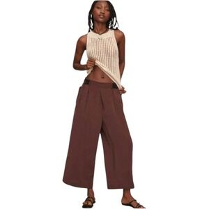 Anthropologie Brown Wide Leg Jumpsuit with High Waist